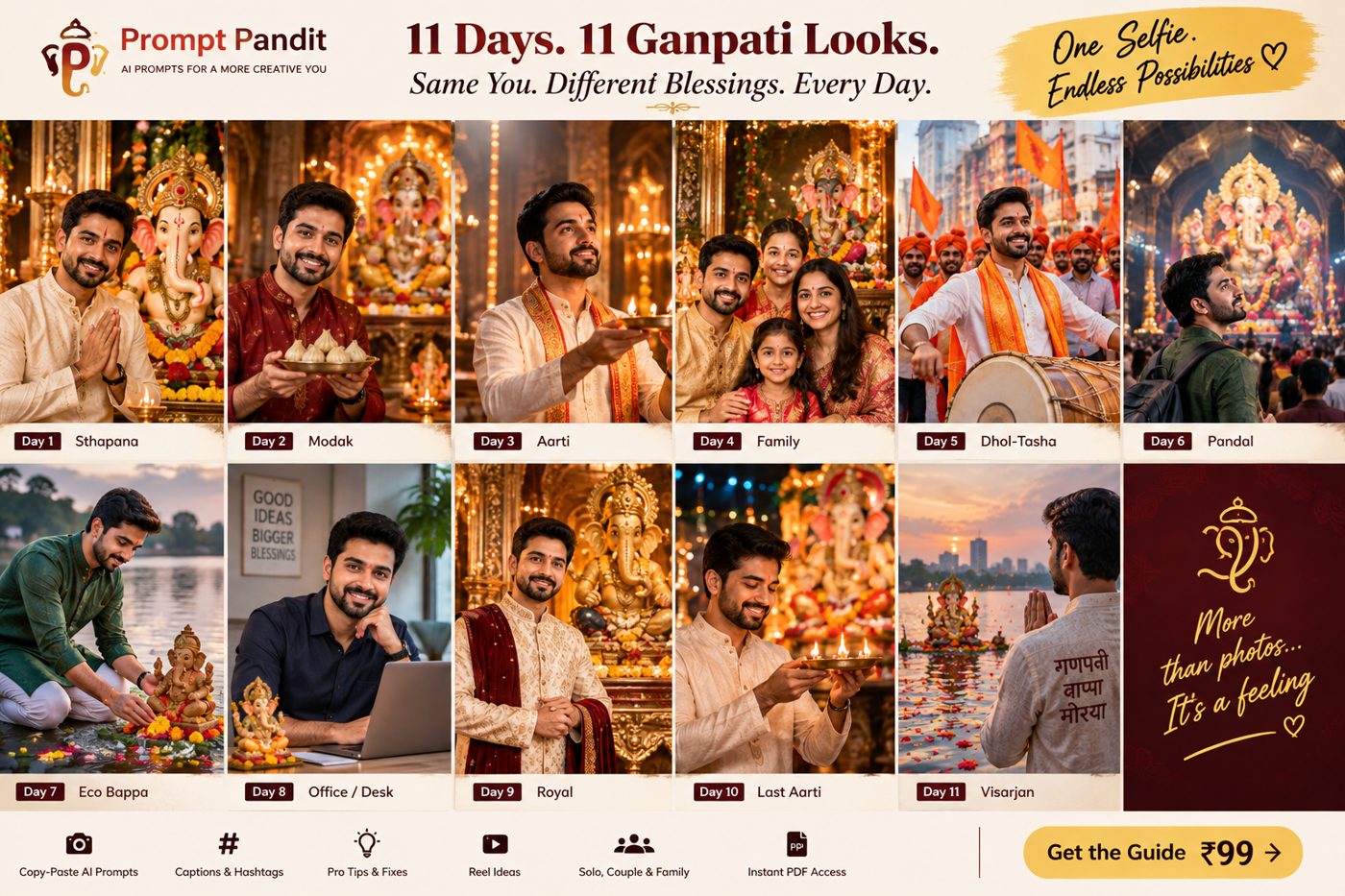 All 11 Ganpati looks generated from one selfie