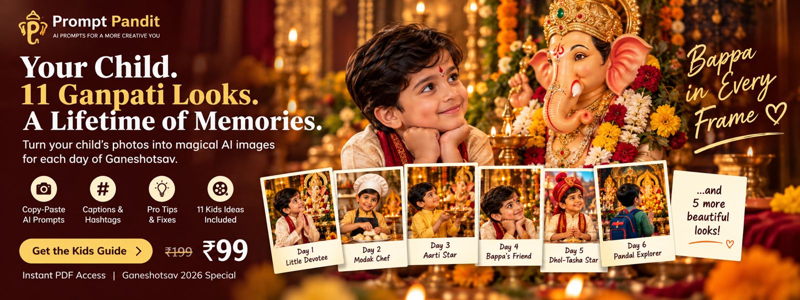 Kids Kit — Your child, 11 Ganpati looks